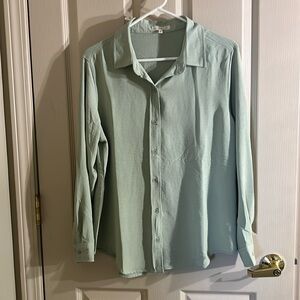 Ultra Flirt mint green shirt long sleeved VGC  size Med